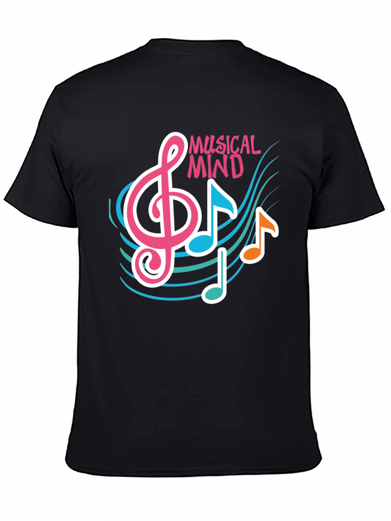 Musical Mind Graphic Tee - Black Cotton T-Shirt