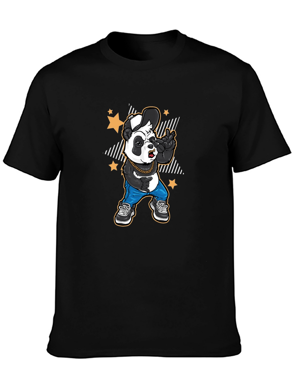 Cool Panda Graphic Tee - Black