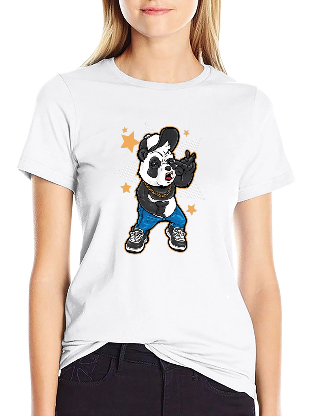 Cool Panda Graphic Tee - Black