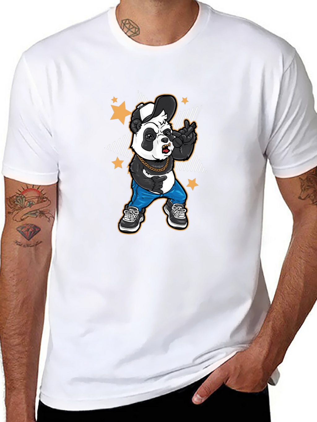 Cool Panda Graphic Tee - Black