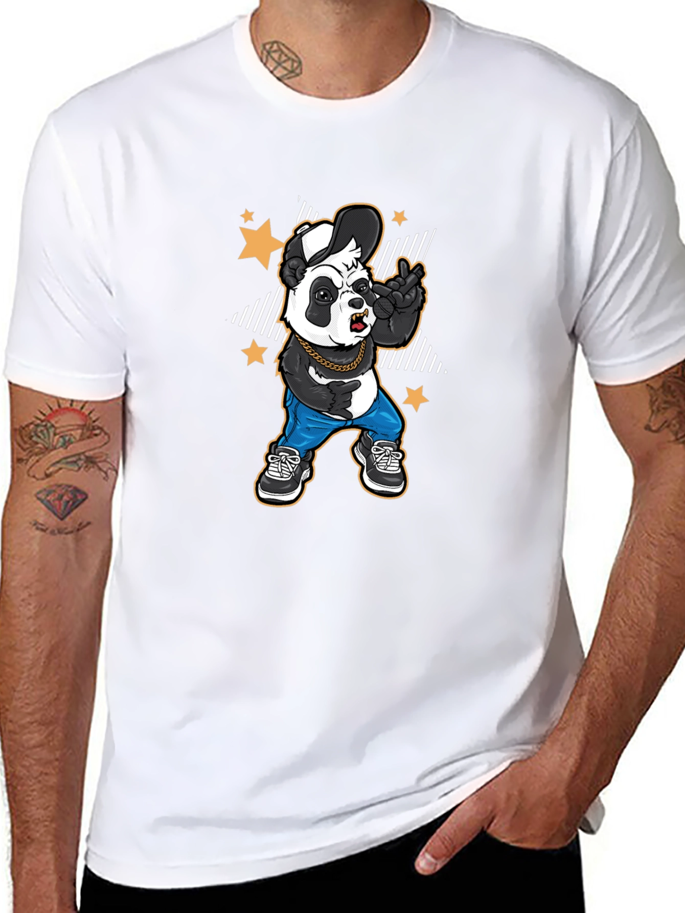 Cool Panda Graphic Tee - Black