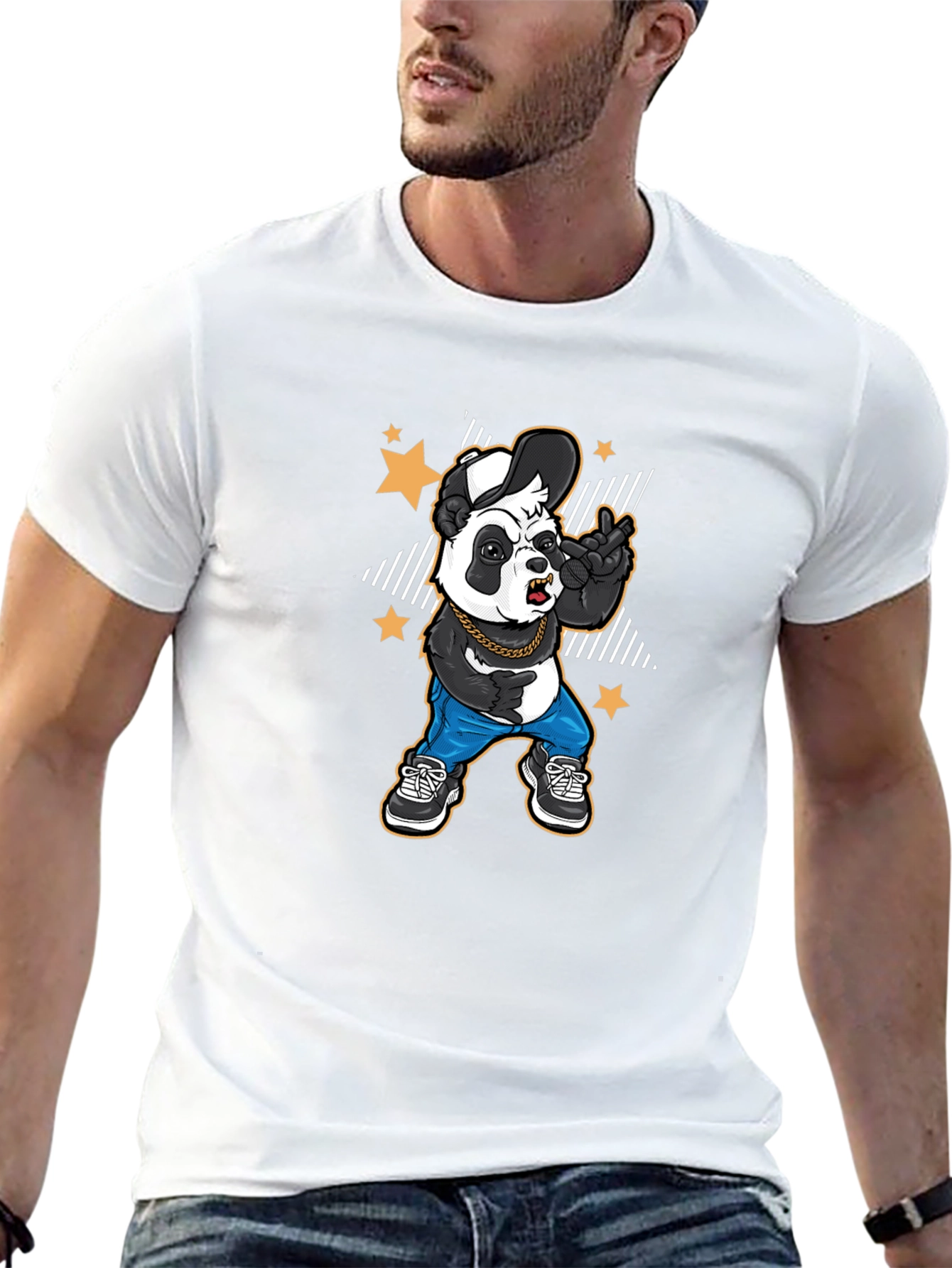 Cool Panda Graphic Tee - Black