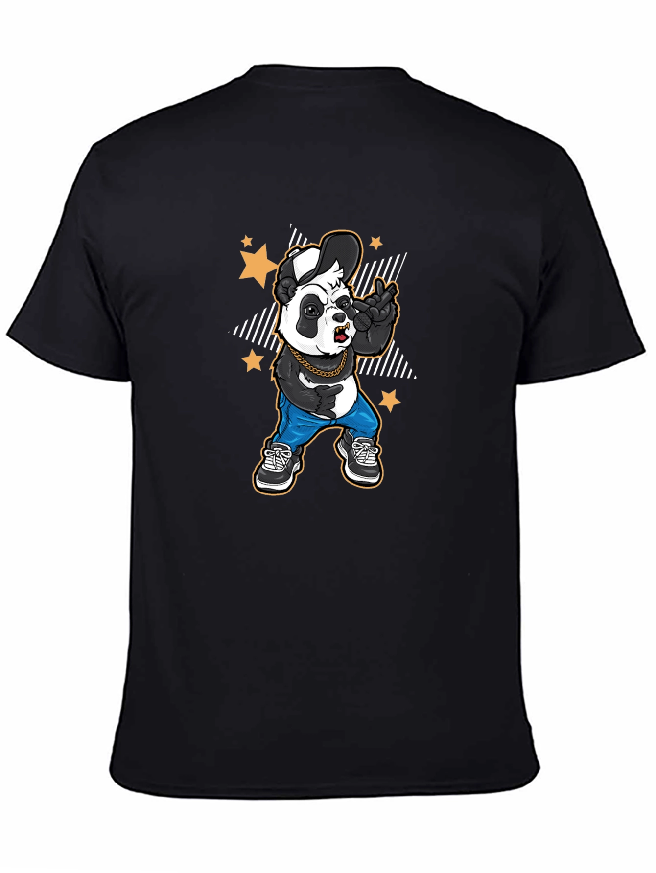 Cool Panda Graphic Tee - Black