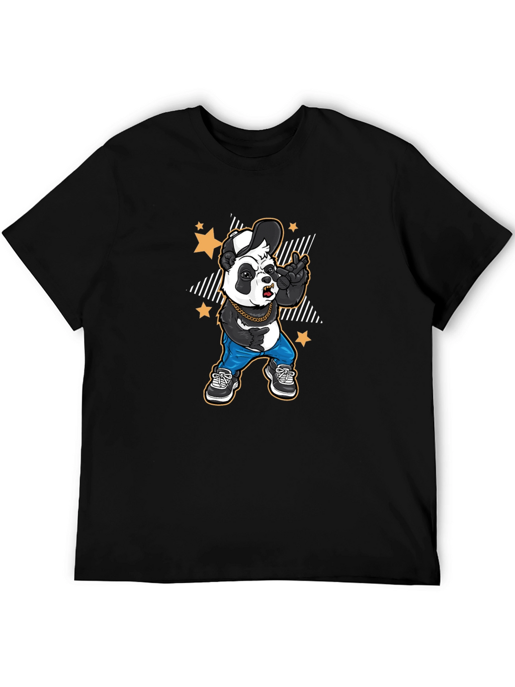 Cool Panda Graphic Tee - Black