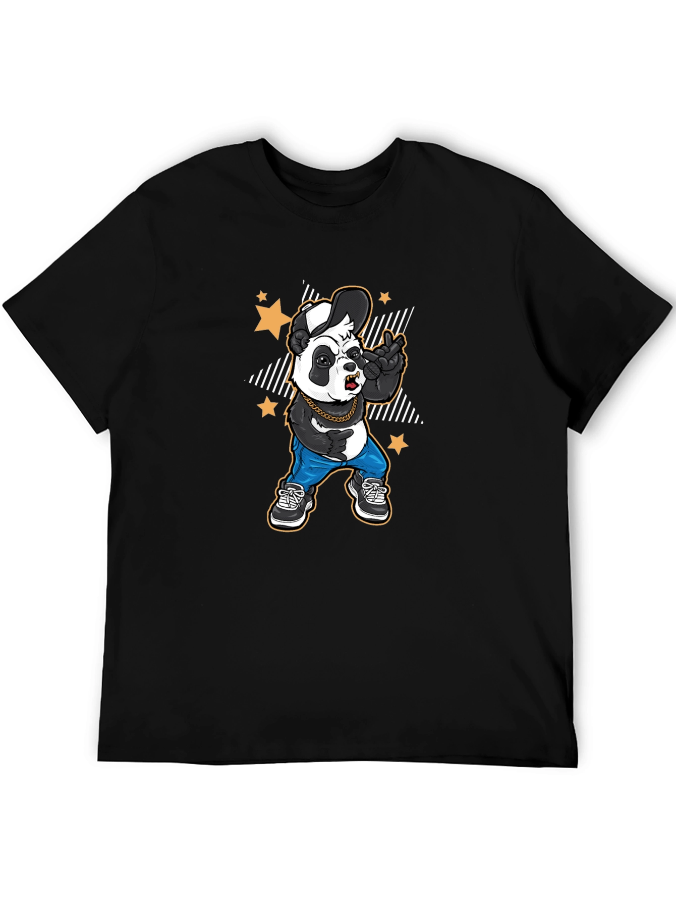 Cool Panda Graphic Tee - Black