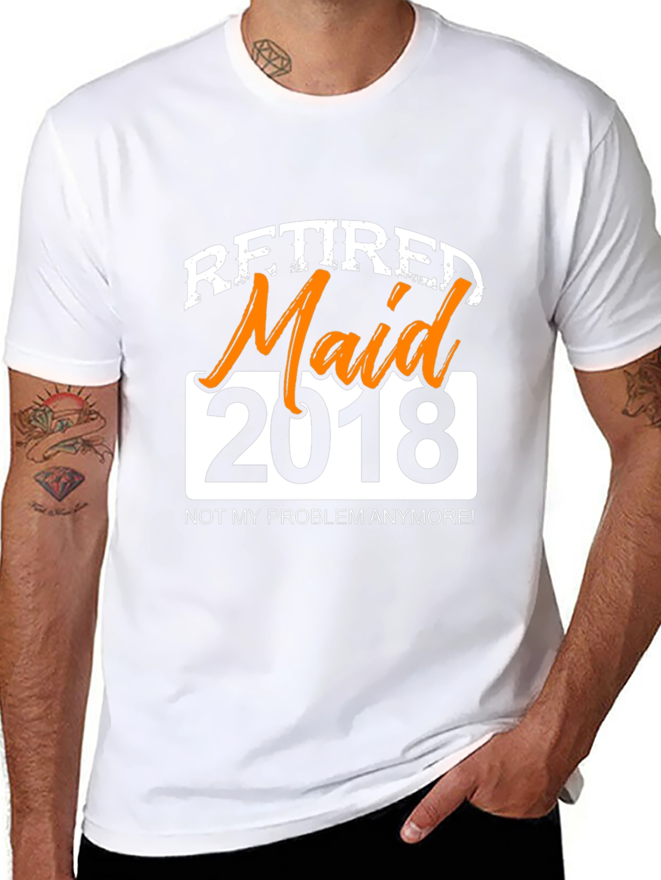 Retired Maid 2018 Graphic T-Shirt - Novelty Retirement Gift