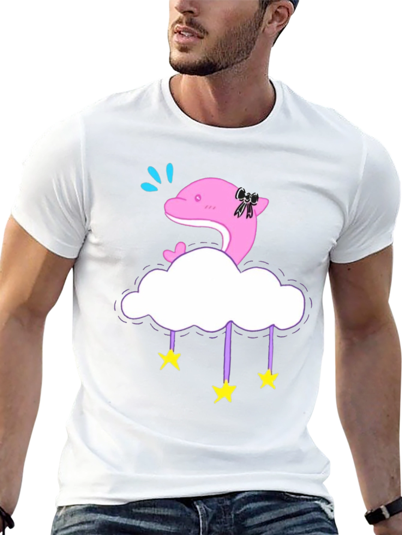Cute Dolphin Cloud Star T-Shirt