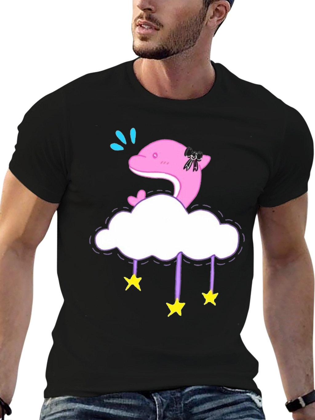 Cute Dolphin Cloud Star T-Shirt