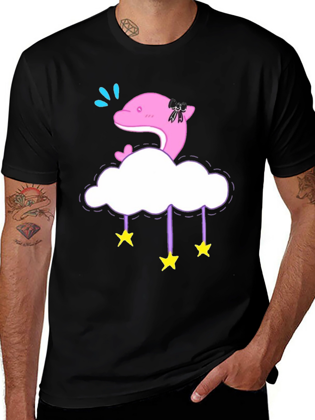 Cute Dolphin Cloud Star T-Shirt