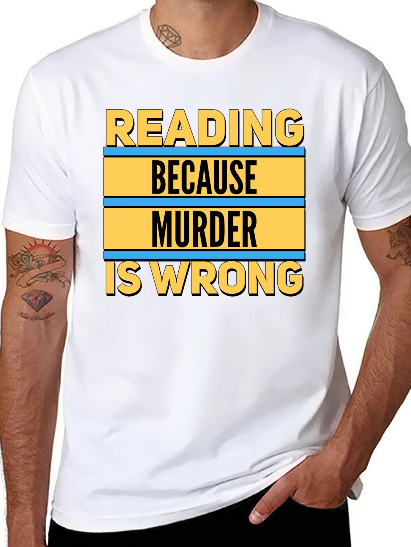 Reading Because Murder Is Wrong Graphic Tee