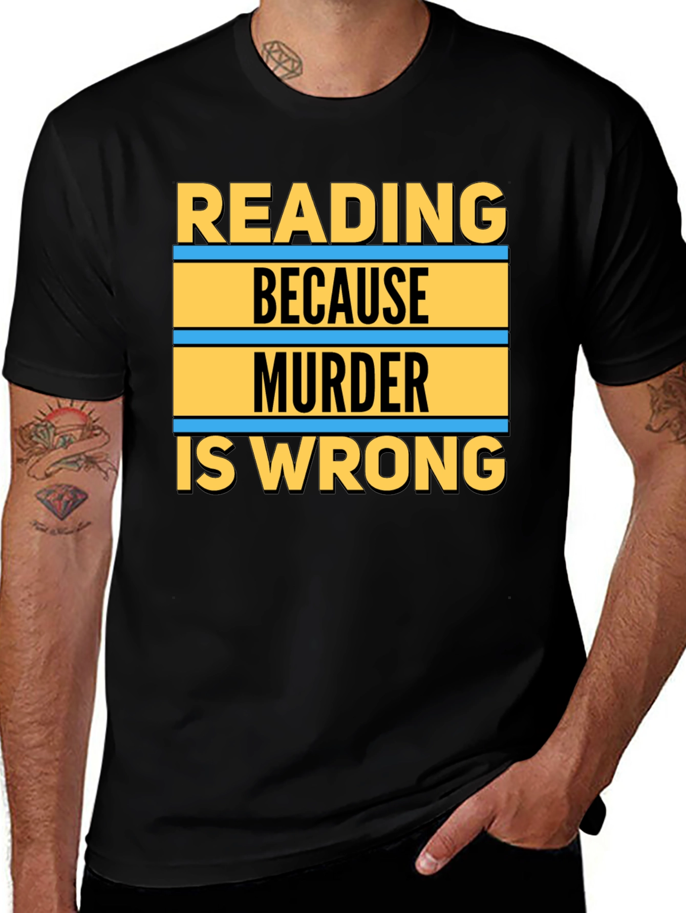 Reading Because Murder Is Wrong Graphic Tee