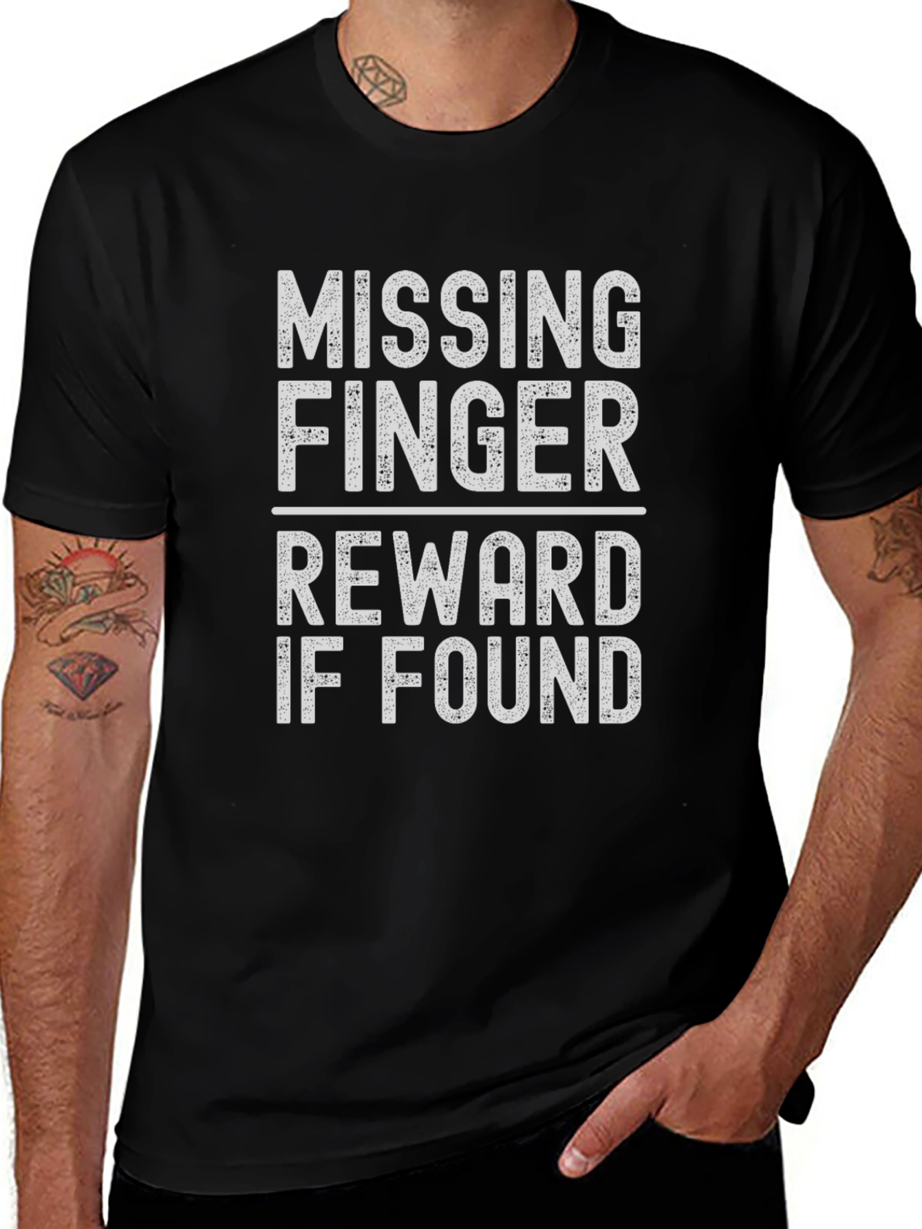 Missing Finger Reward T-Shirt - Funny Novelty Tee