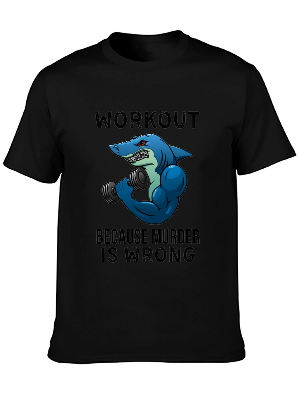 Workout Shark Graphic Tee - Black T-Shirt