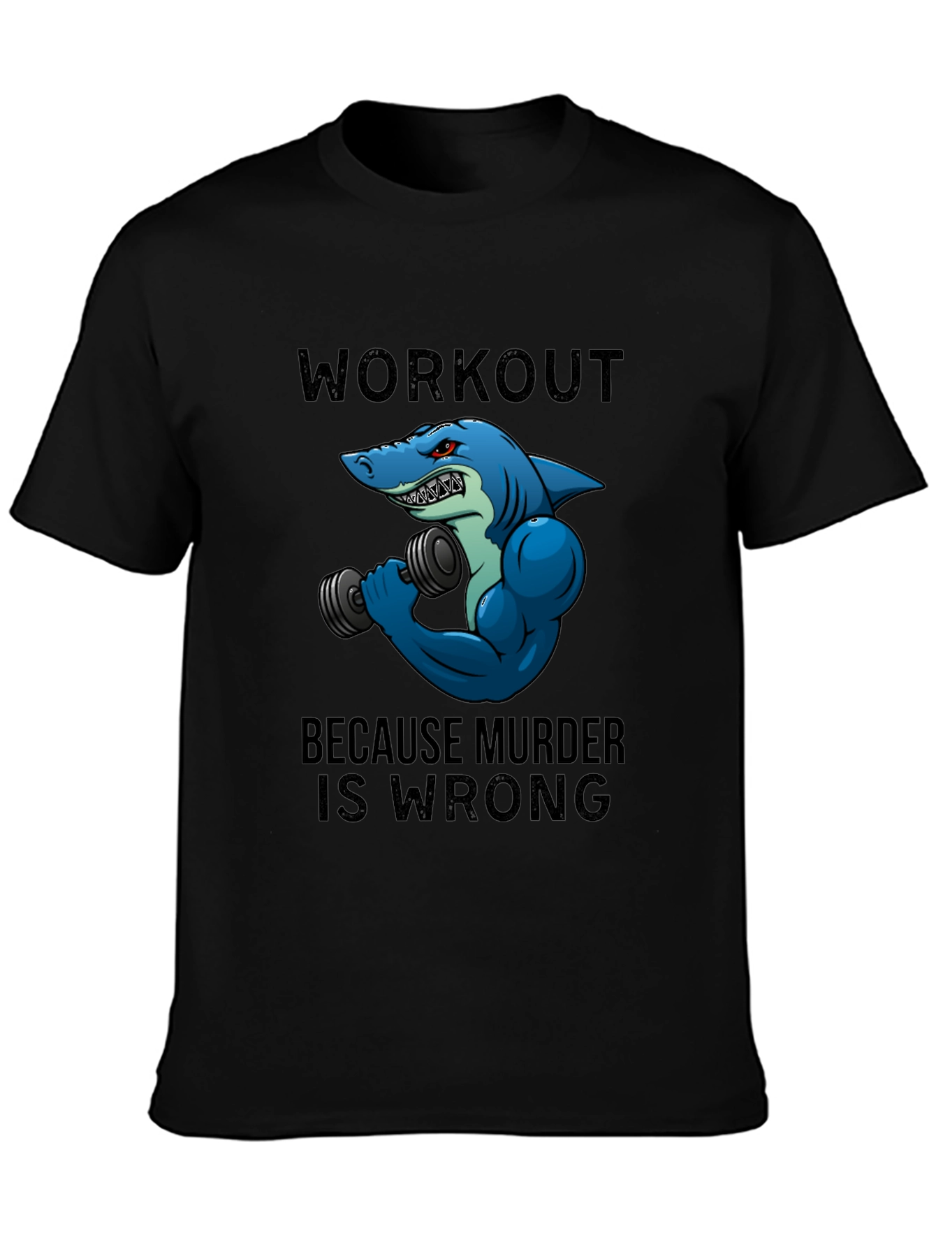 Workout Shark Graphic Tee - Black T-Shirt