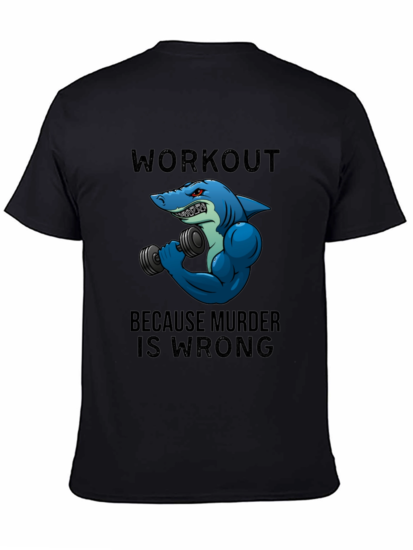 Workout Shark Graphic Tee - Black T-Shirt