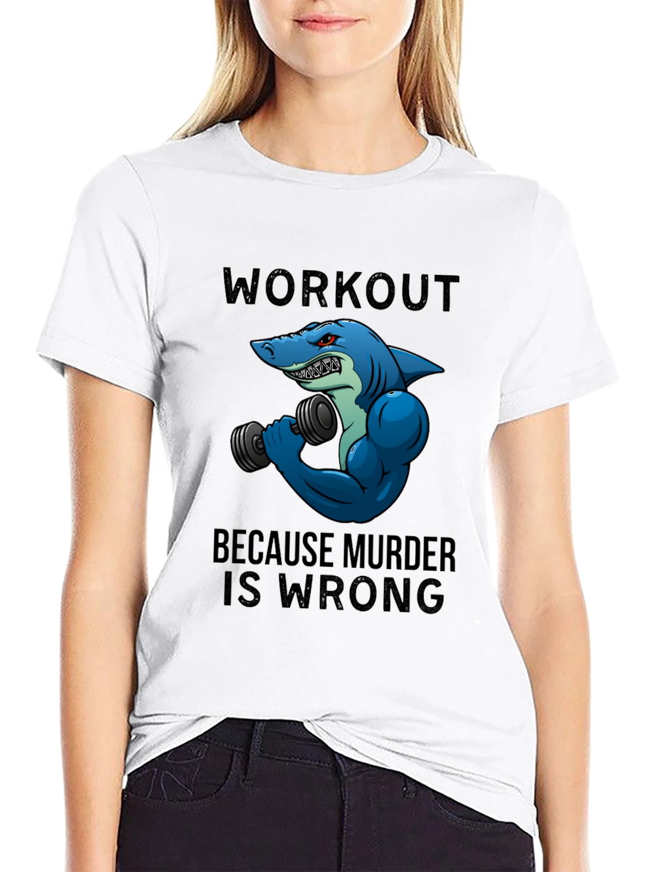 Workout Shark Graphic Tee - Black T-Shirt