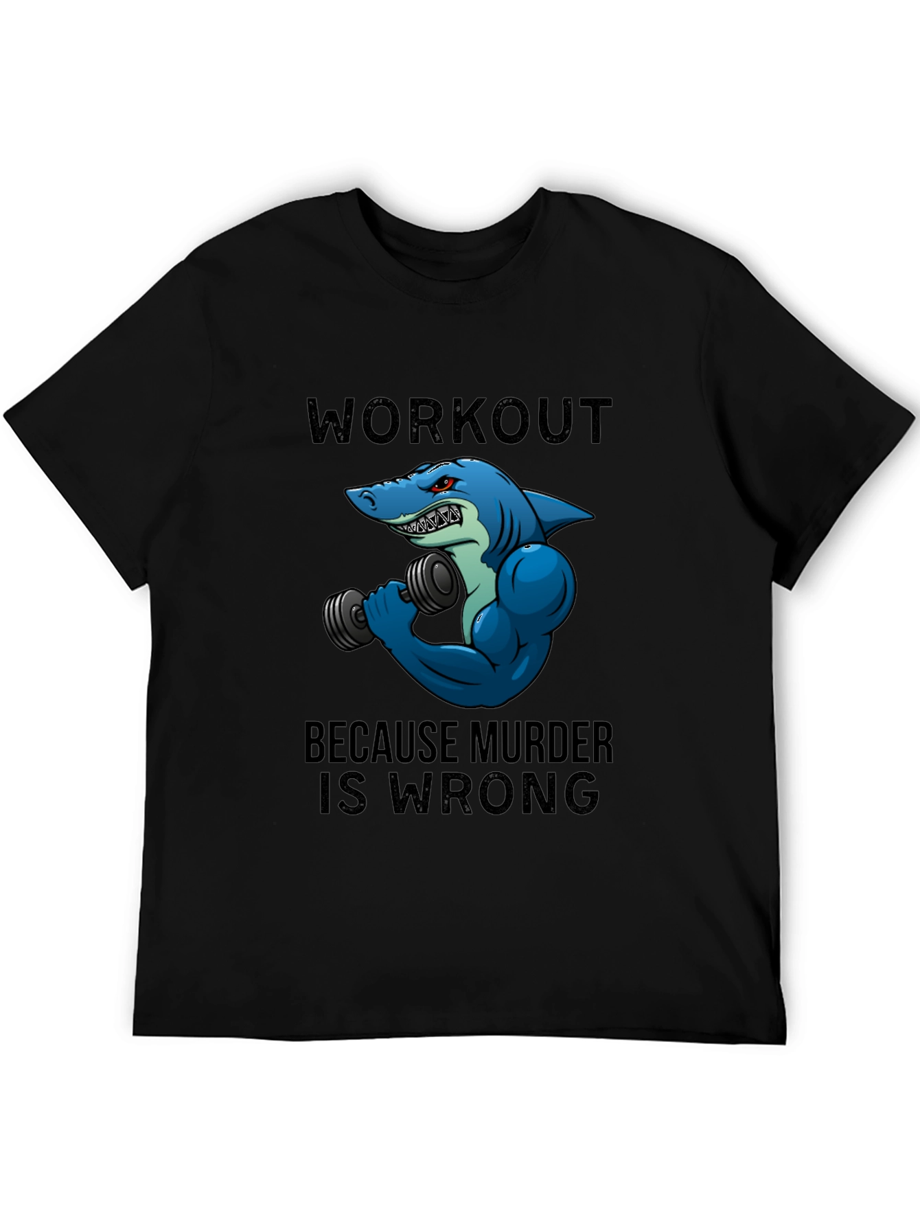 Workout Shark Graphic Tee - Black T-Shirt