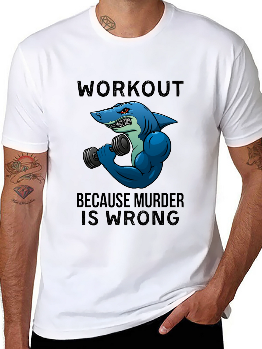 Workout Shark Graphic Tee - Black T-Shirt