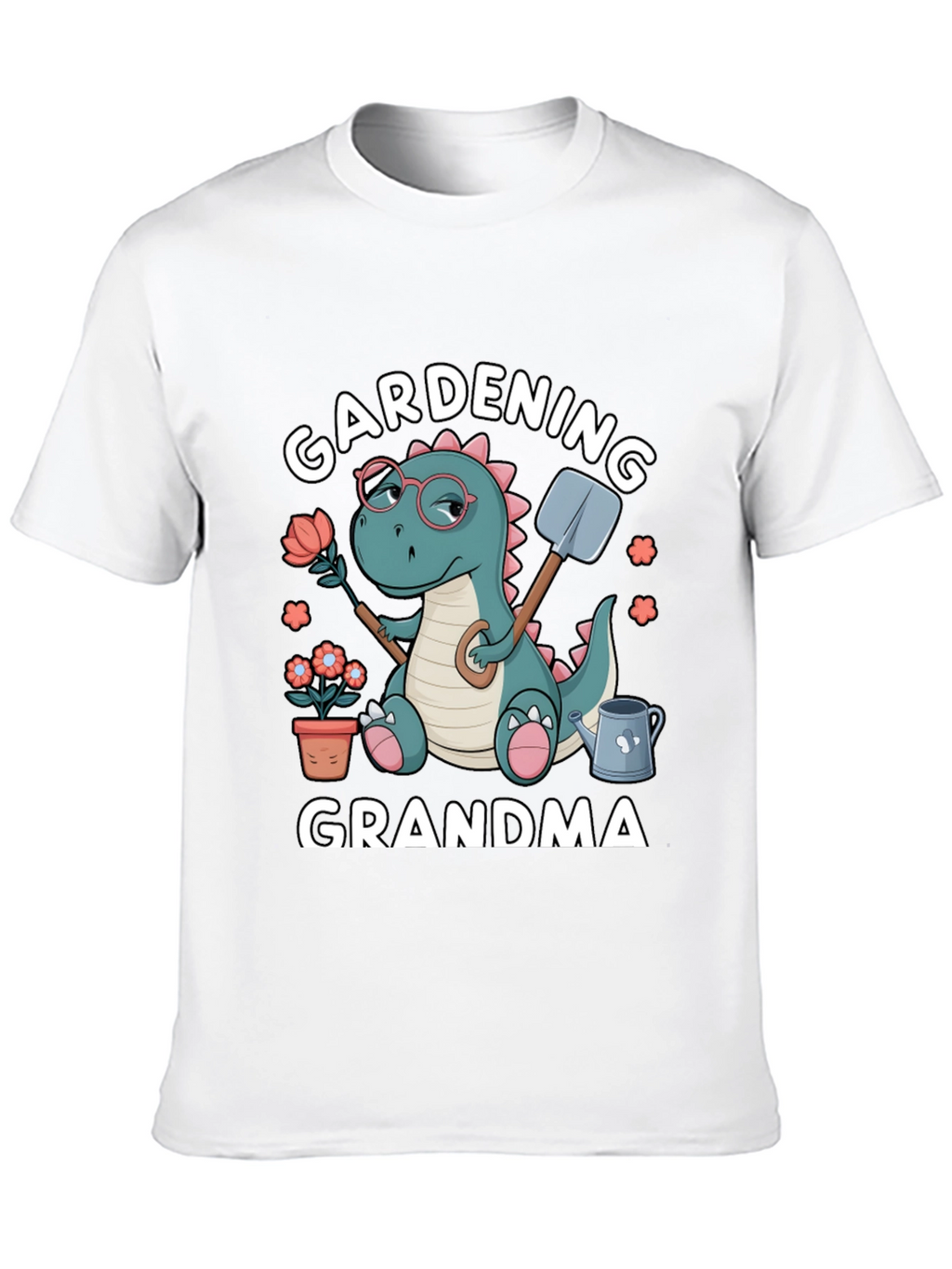 Gardening Grandma T-Shirt - Dinosaur Design