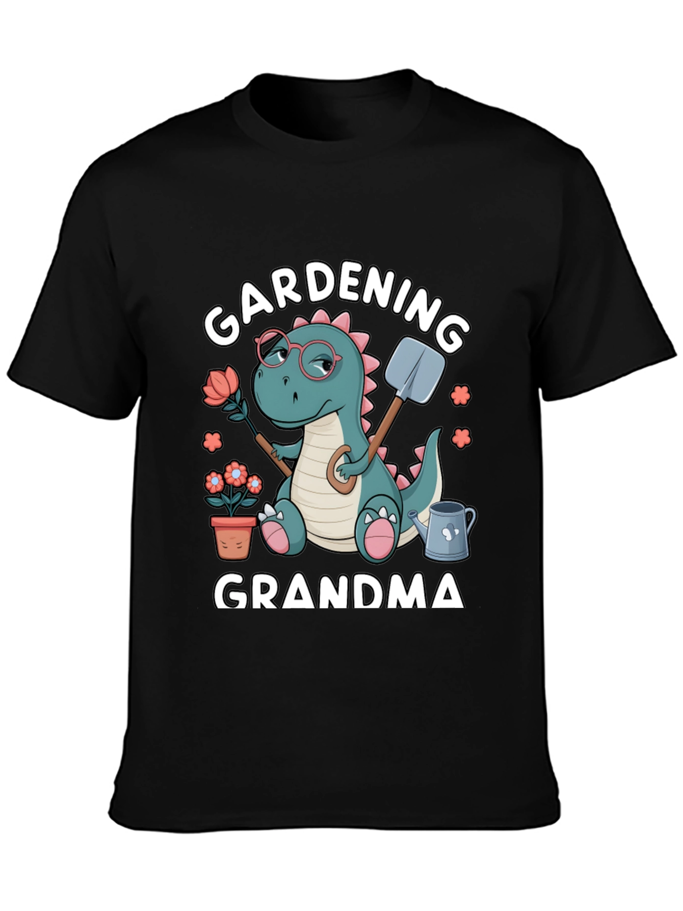 Gardening Grandma T-Shirt - Dinosaur Design