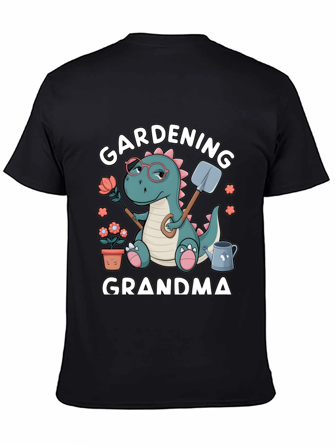 Gardening Grandma T-Shirt - Dinosaur Design