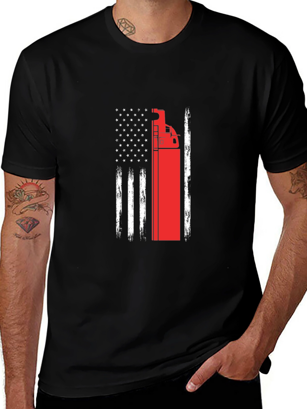 Firetruck American Flag T-Shirt