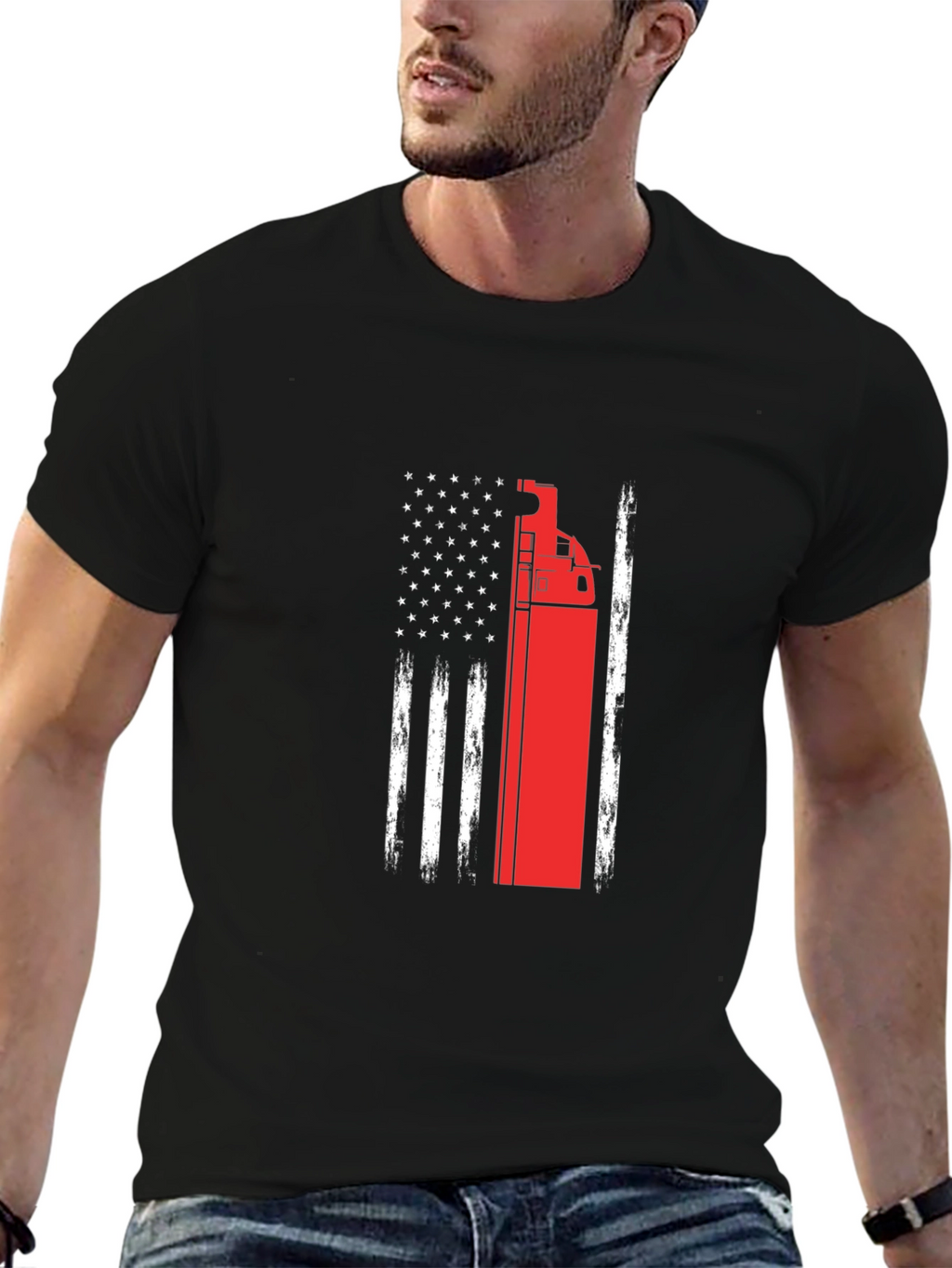 Firetruck American Flag T-Shirt