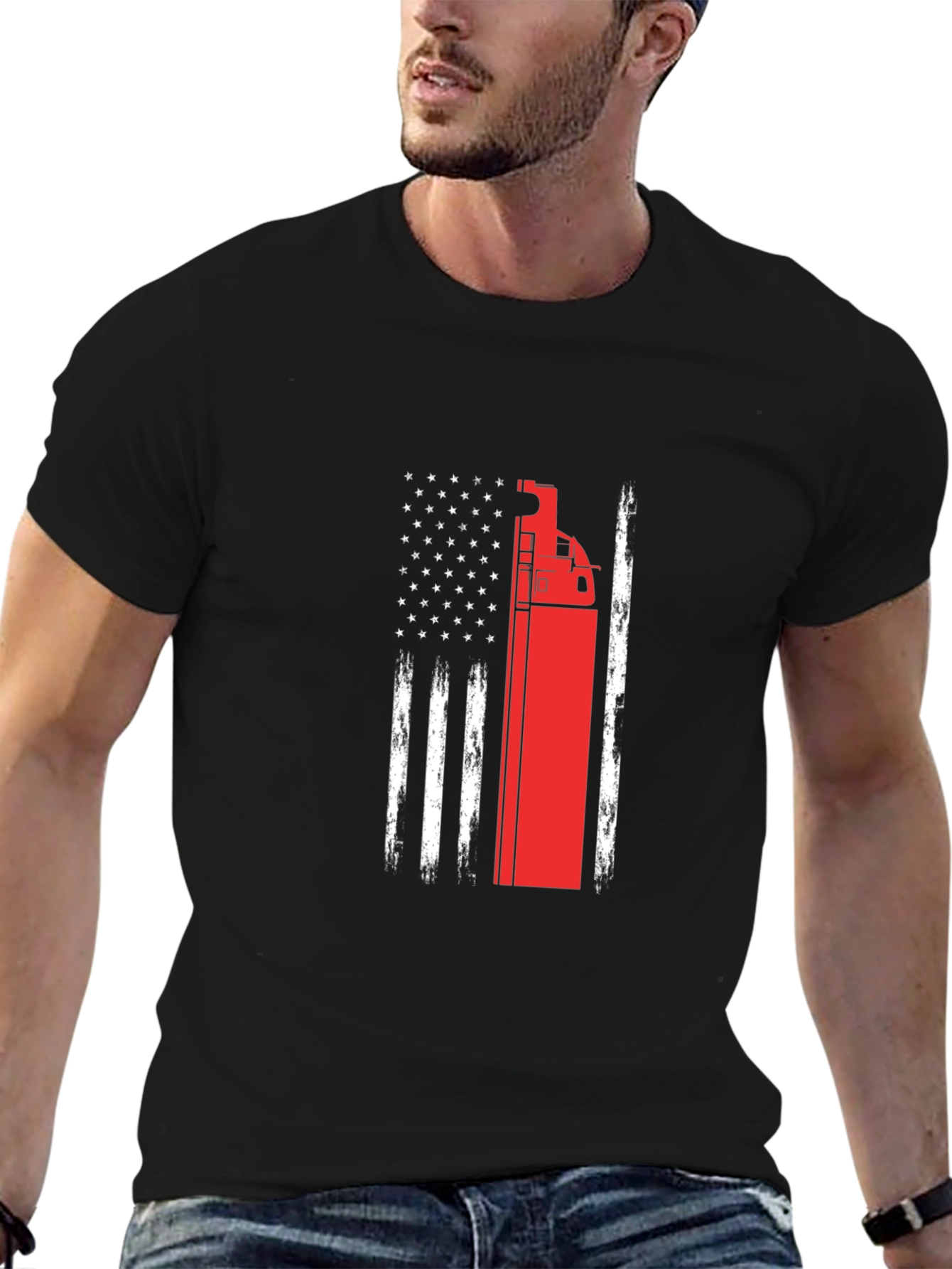 Firetruck American Flag T-Shirt
