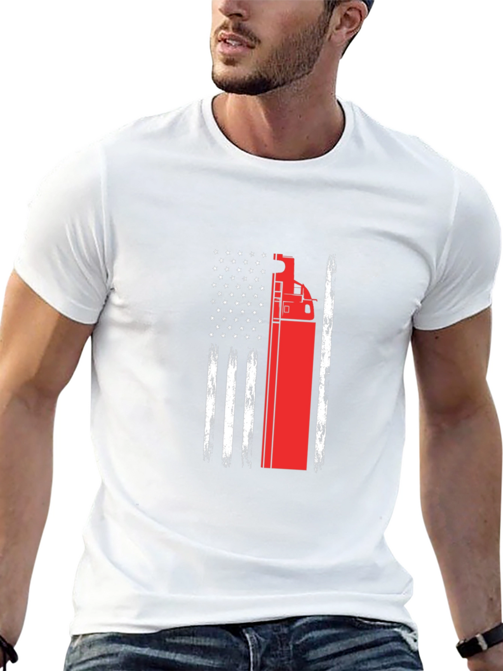 Firetruck American Flag T-Shirt