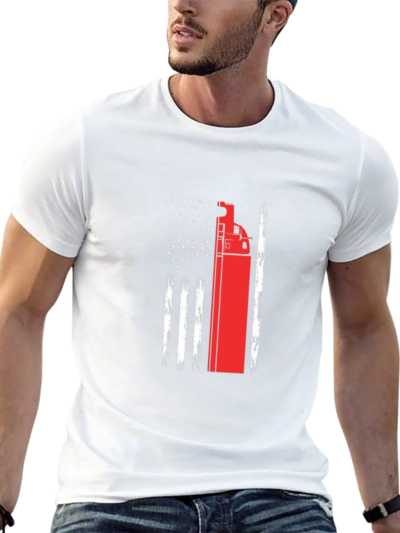 Firetruck American Flag T-Shirt