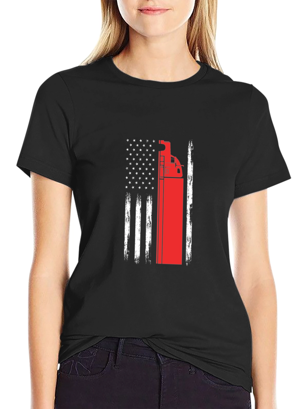 Firetruck American Flag T-Shirt