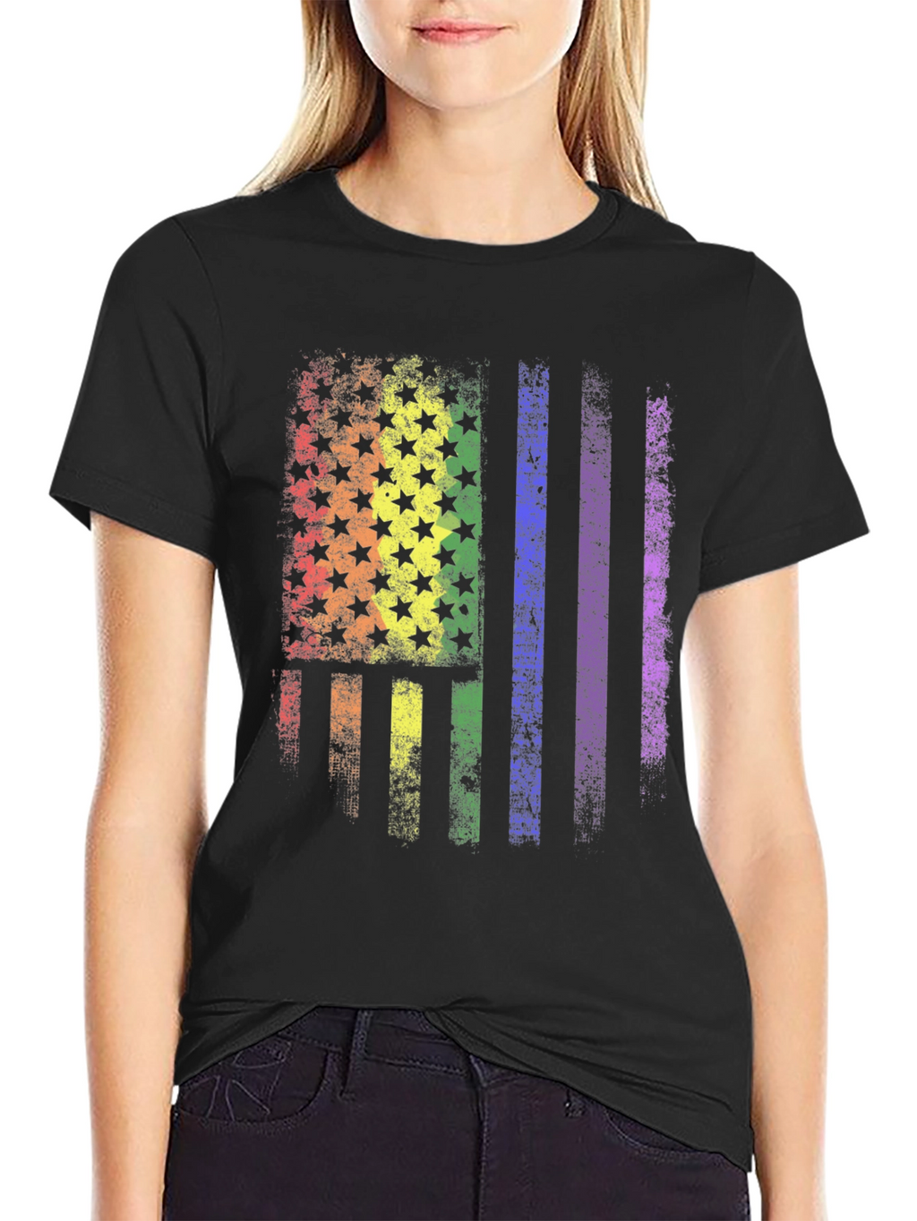 LGBT Pride American Flag Graphic T-Shirt