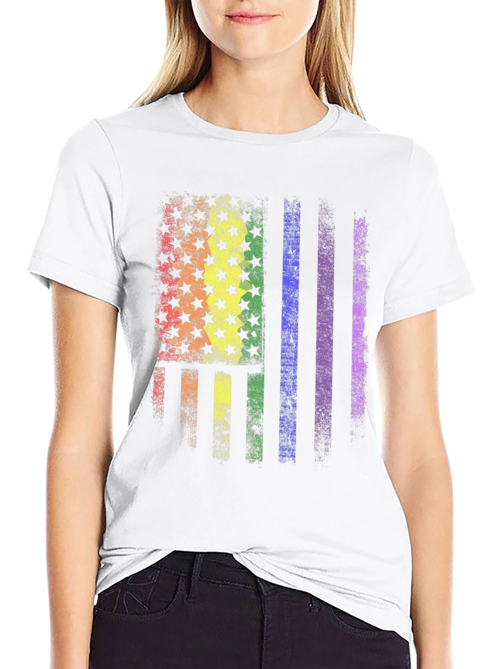 LGBT Pride American Flag Graphic T-Shirt