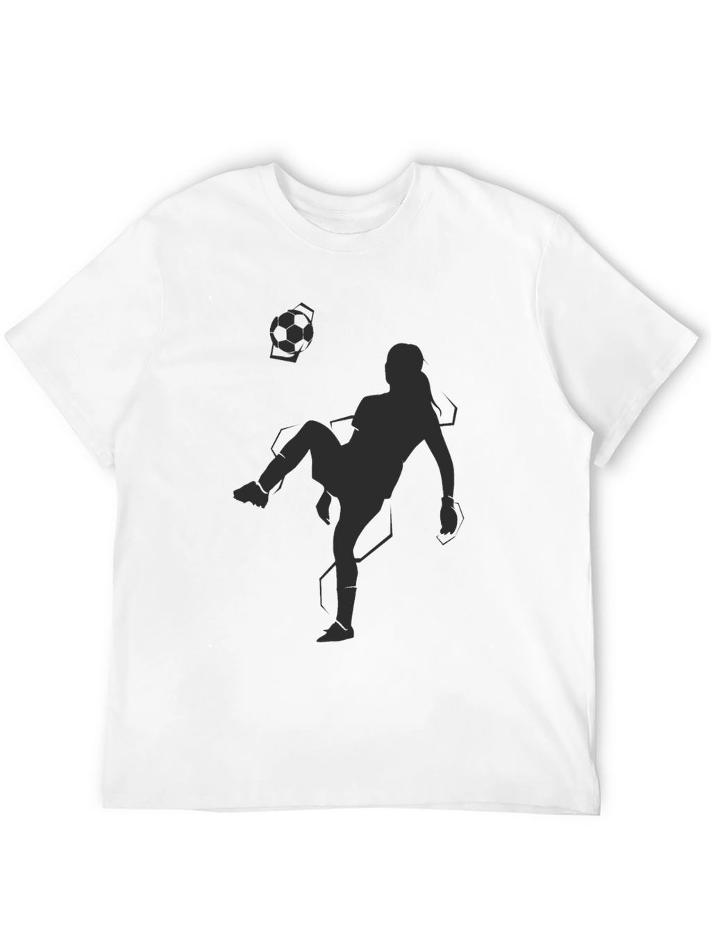 Soccer Player Graphic Tee - Black Cotton Blend