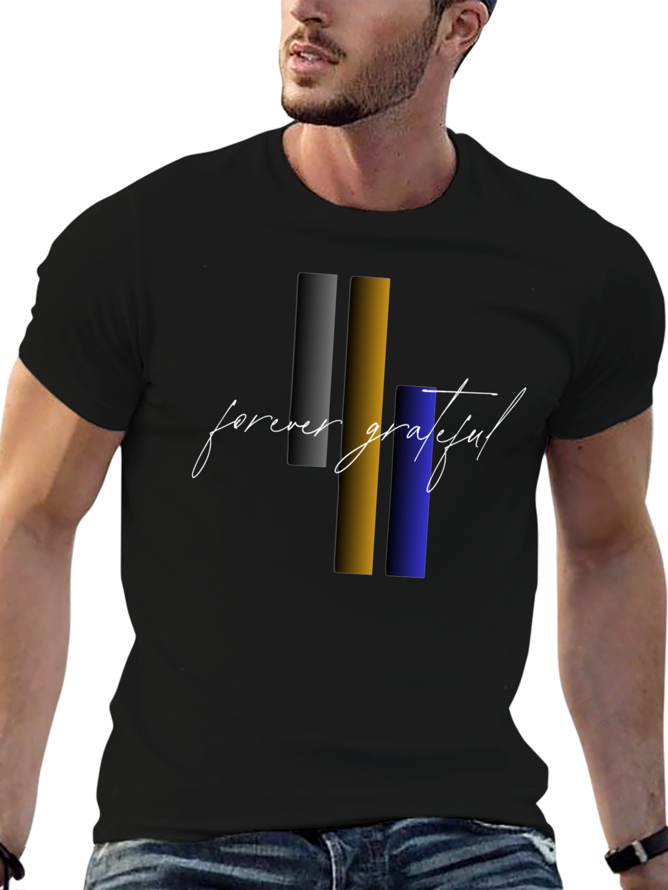 Forever Grateful Graphic Tee - Stylish Black T-Shirt