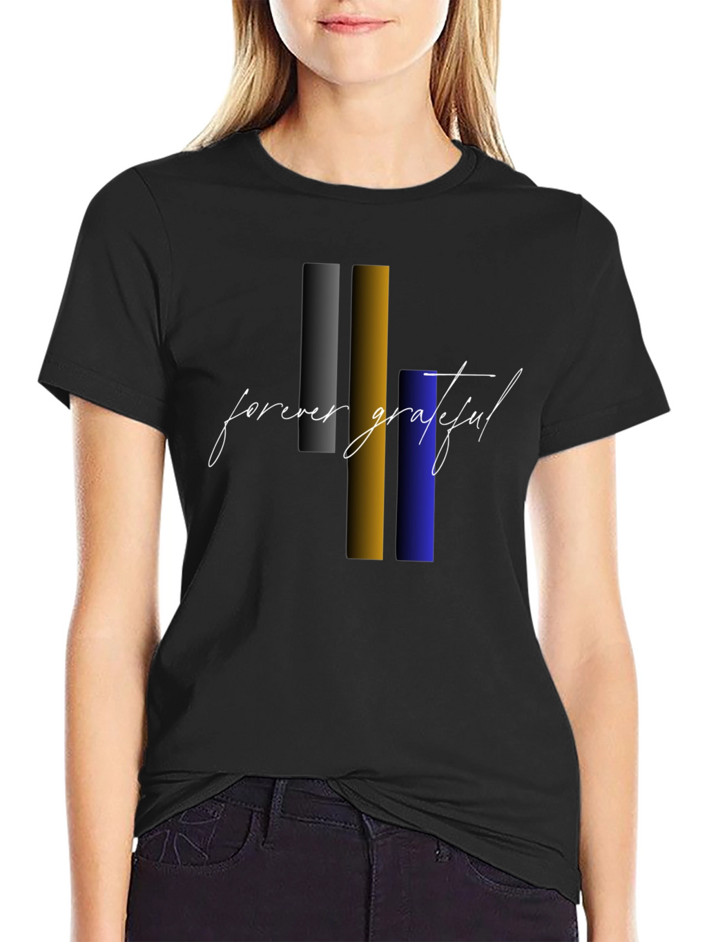 Forever Grateful Graphic Tee - Stylish Black T-Shirt