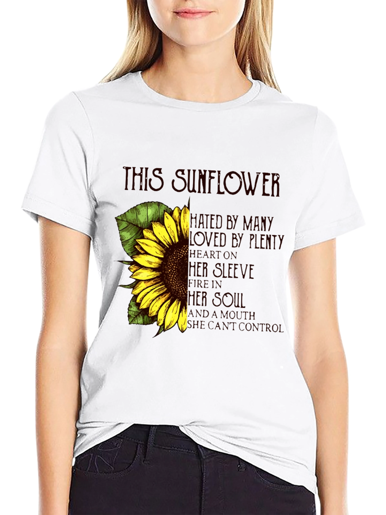 Sunflower Graphic Print Tee - Expressive Style