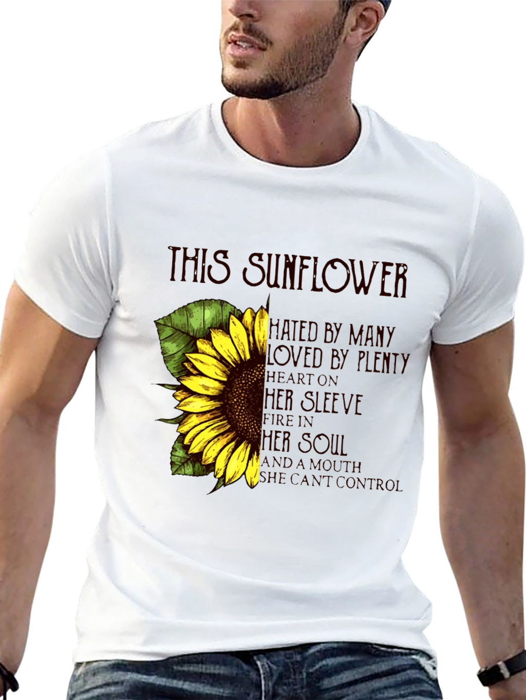 Sunflower Graphic Print Tee - Expressive Style