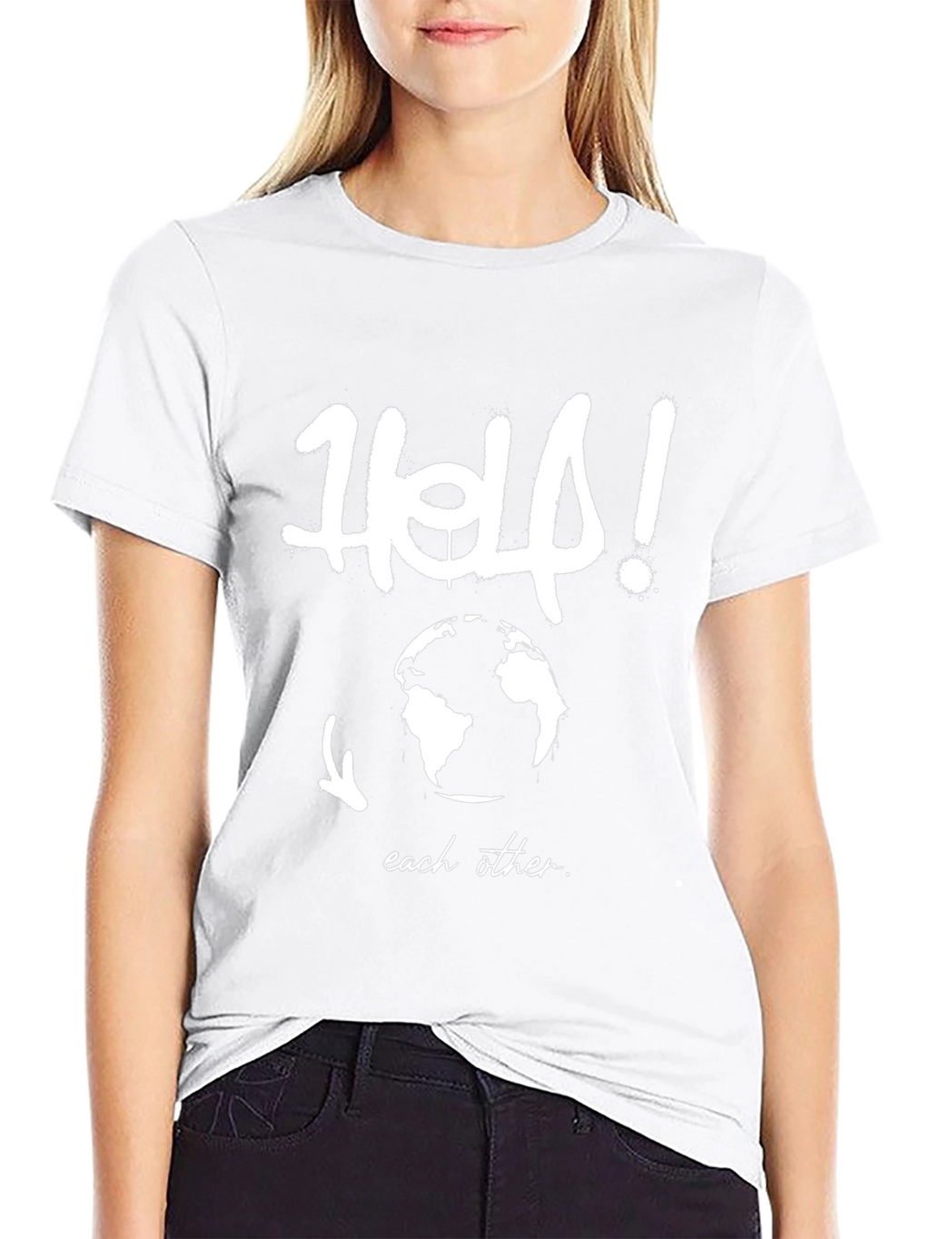 Help Each Other Black Graphic Tee