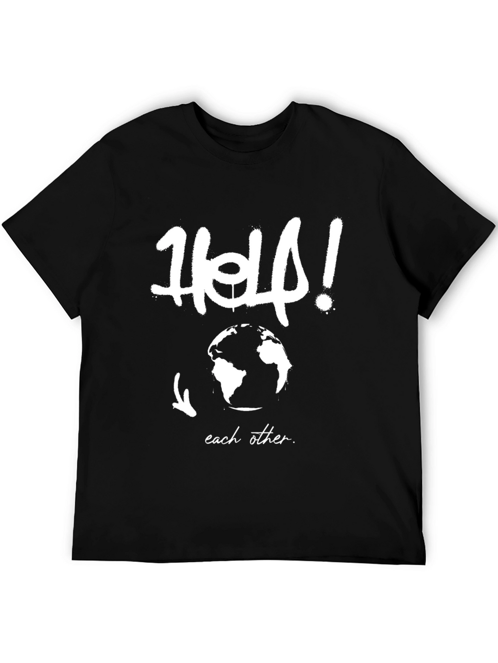 Help Each Other Black Graphic Tee