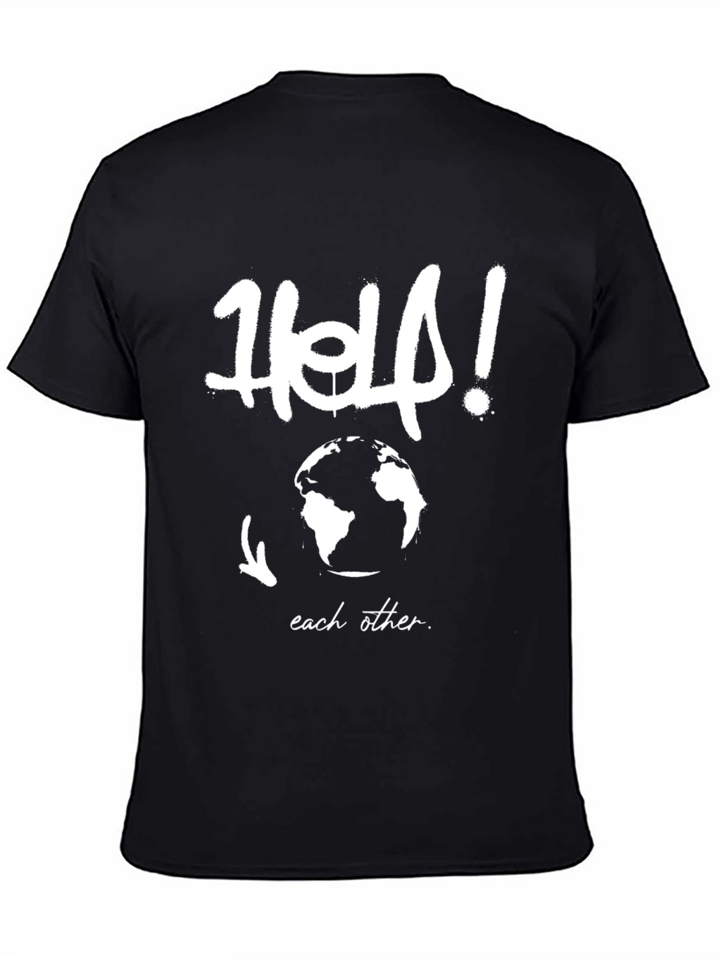 Help Each Other Black Graphic Tee