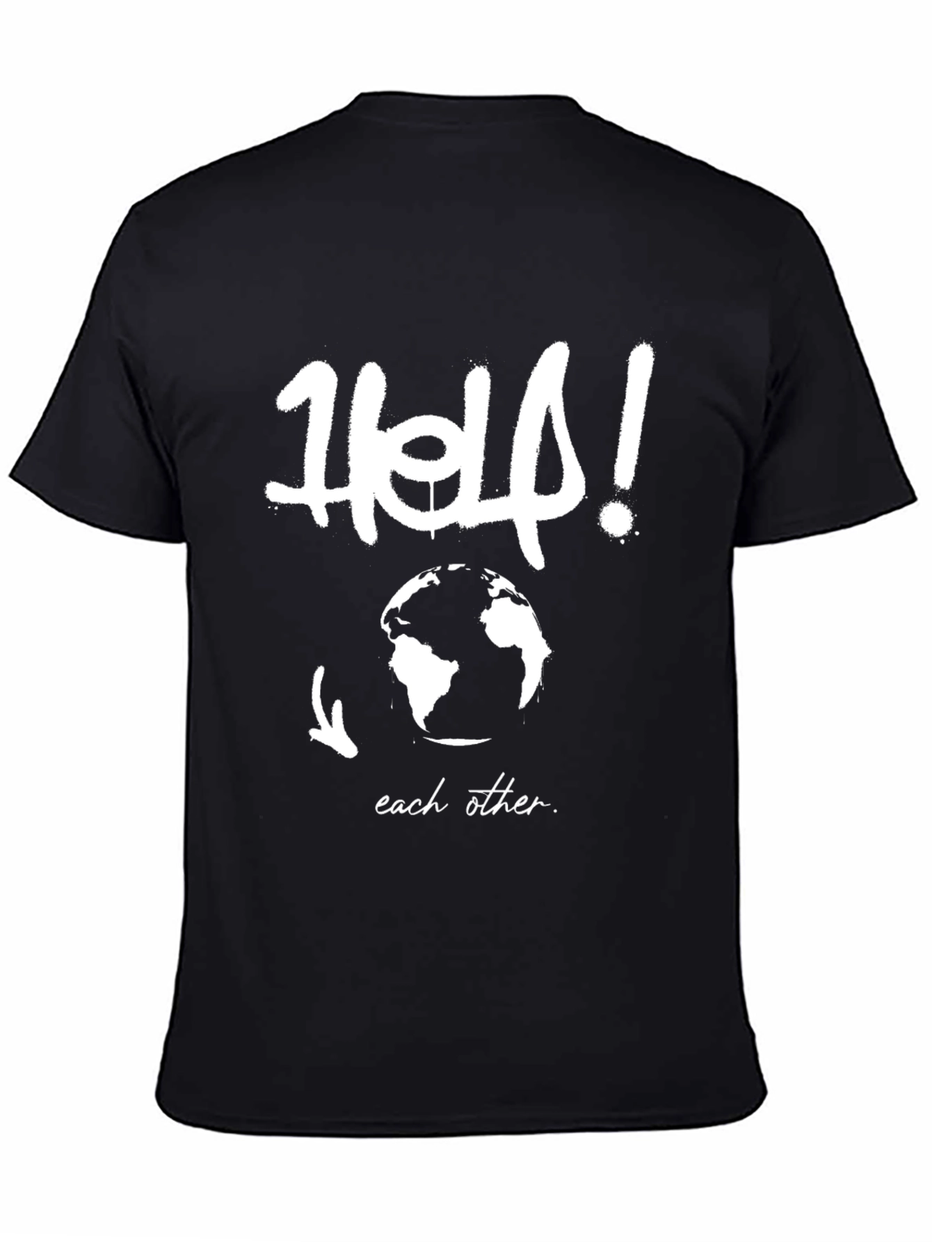 Help Each Other Black Graphic Tee