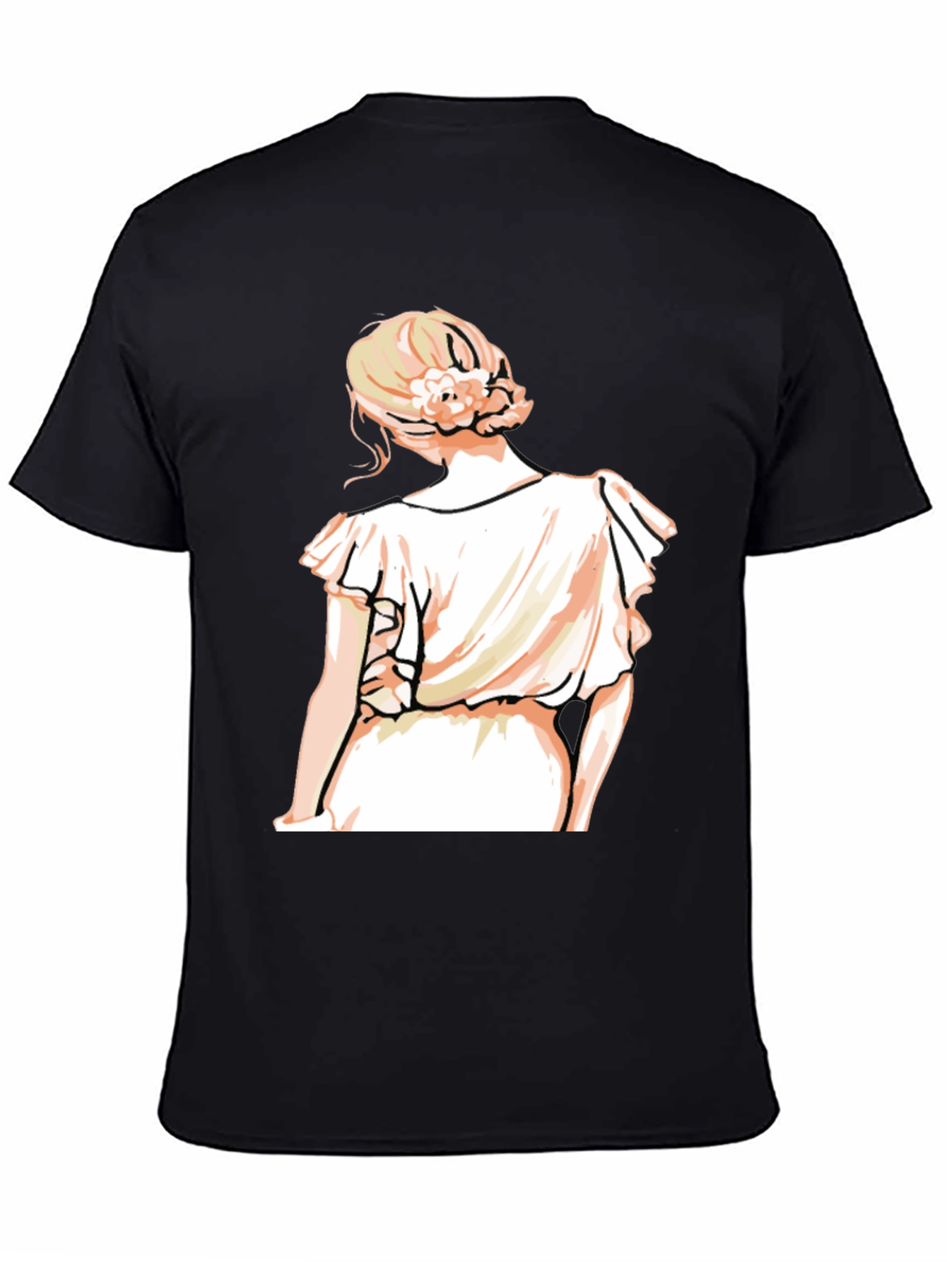 Woman in Dress Graphic Tee - Unique Design