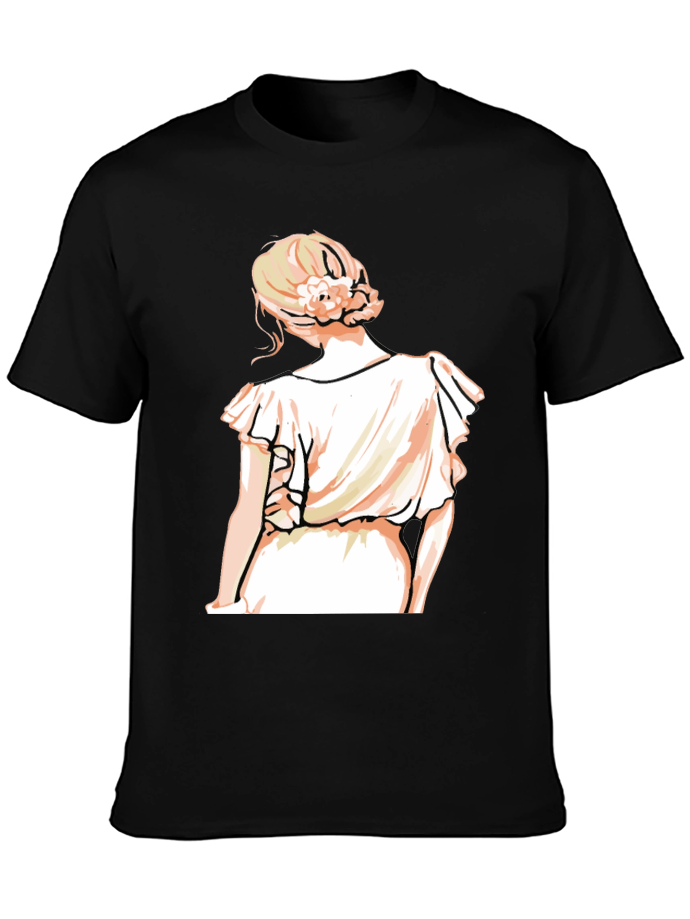 Woman in Dress Graphic Tee - Unique Design