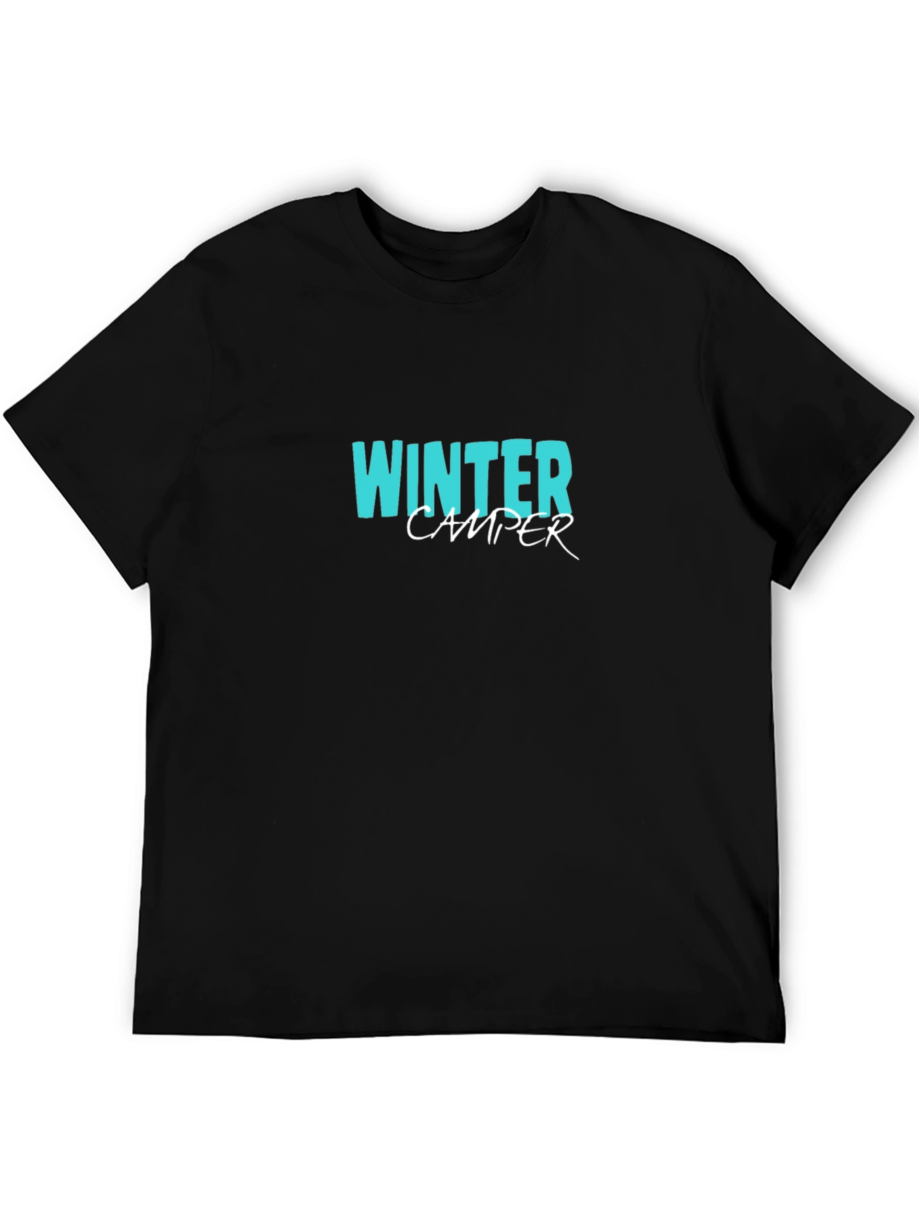 Winter Camper Graphic Tee - Black Cotton T-Shirt