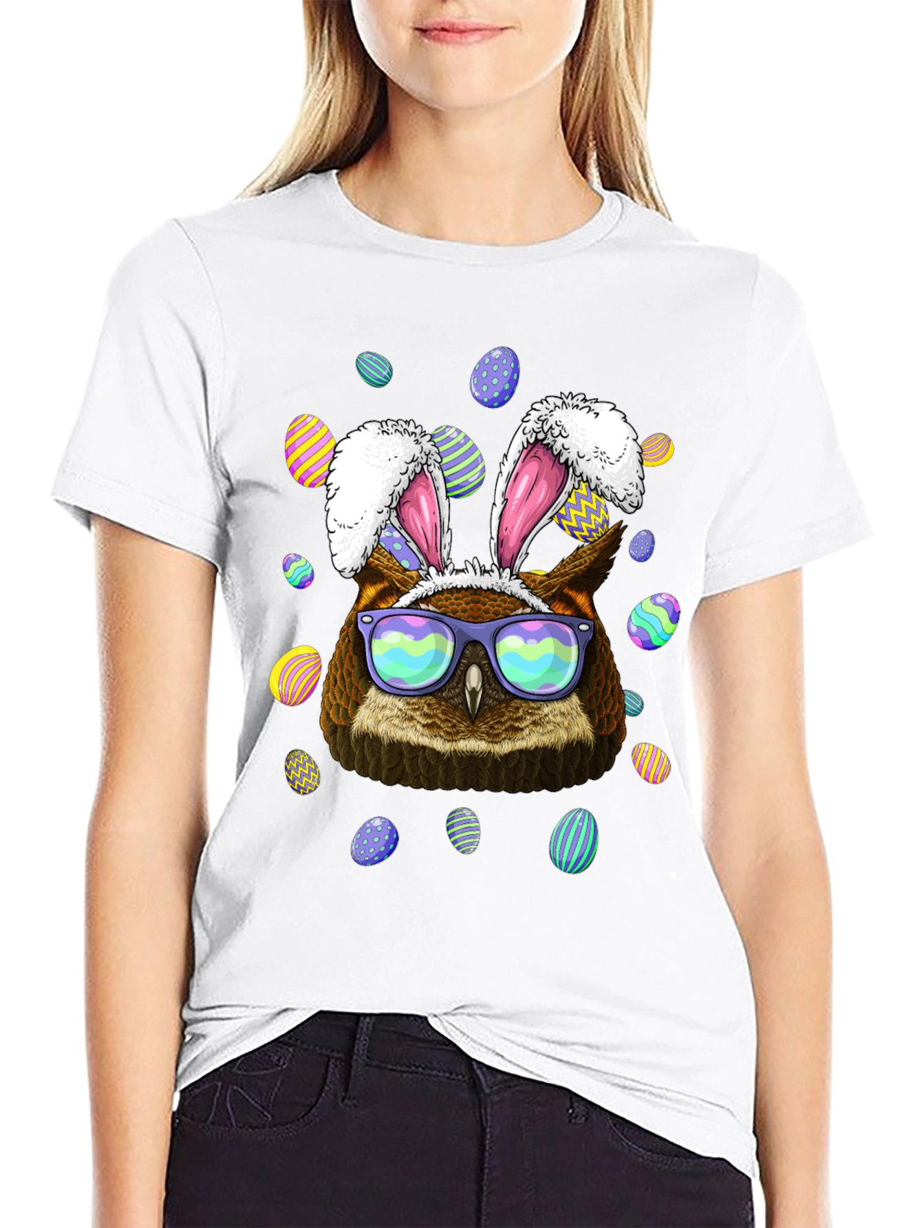 Easter Owl Bunny Ears T-Shirt