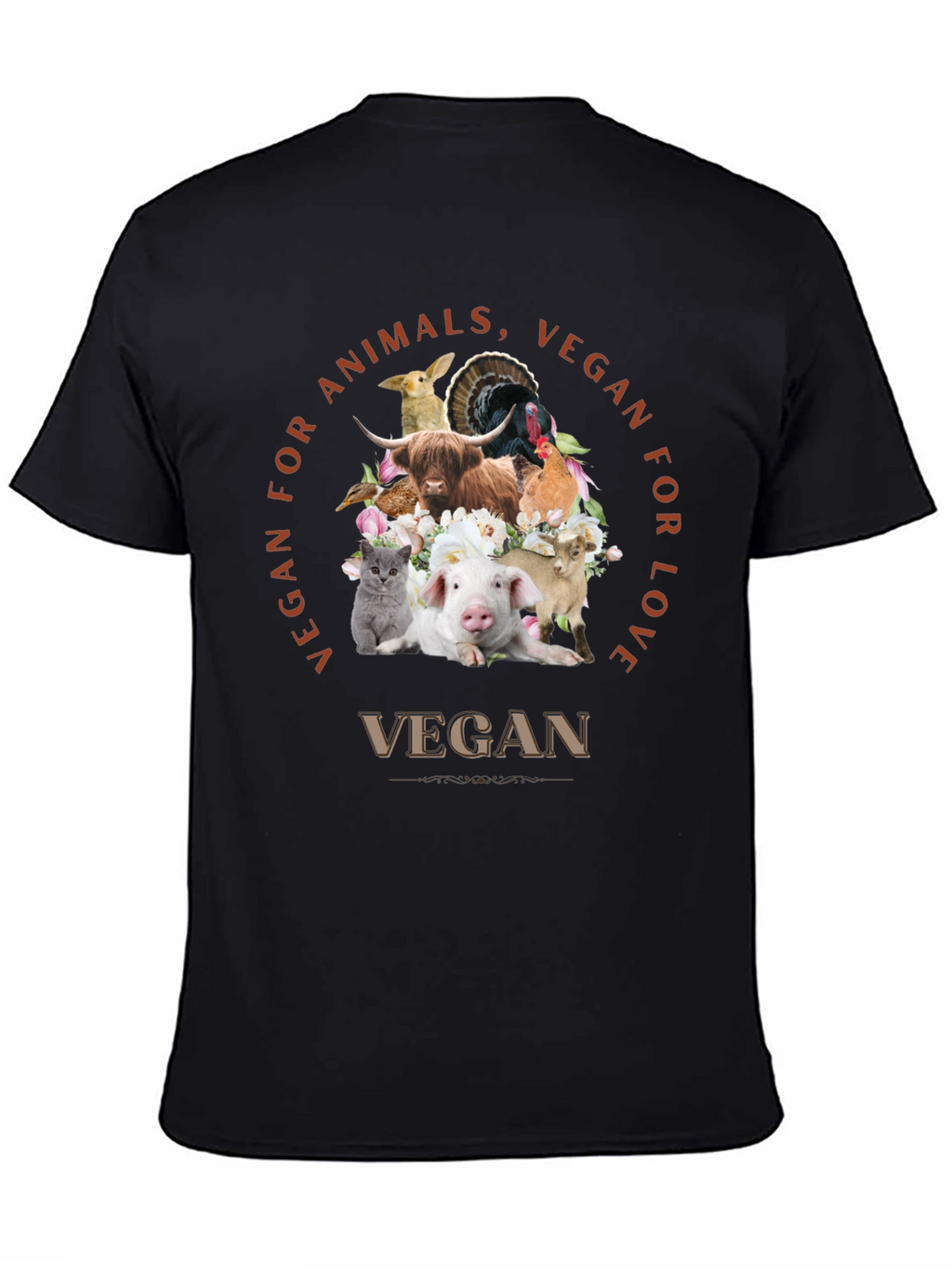 Vegan for Animals Love T-Shirt