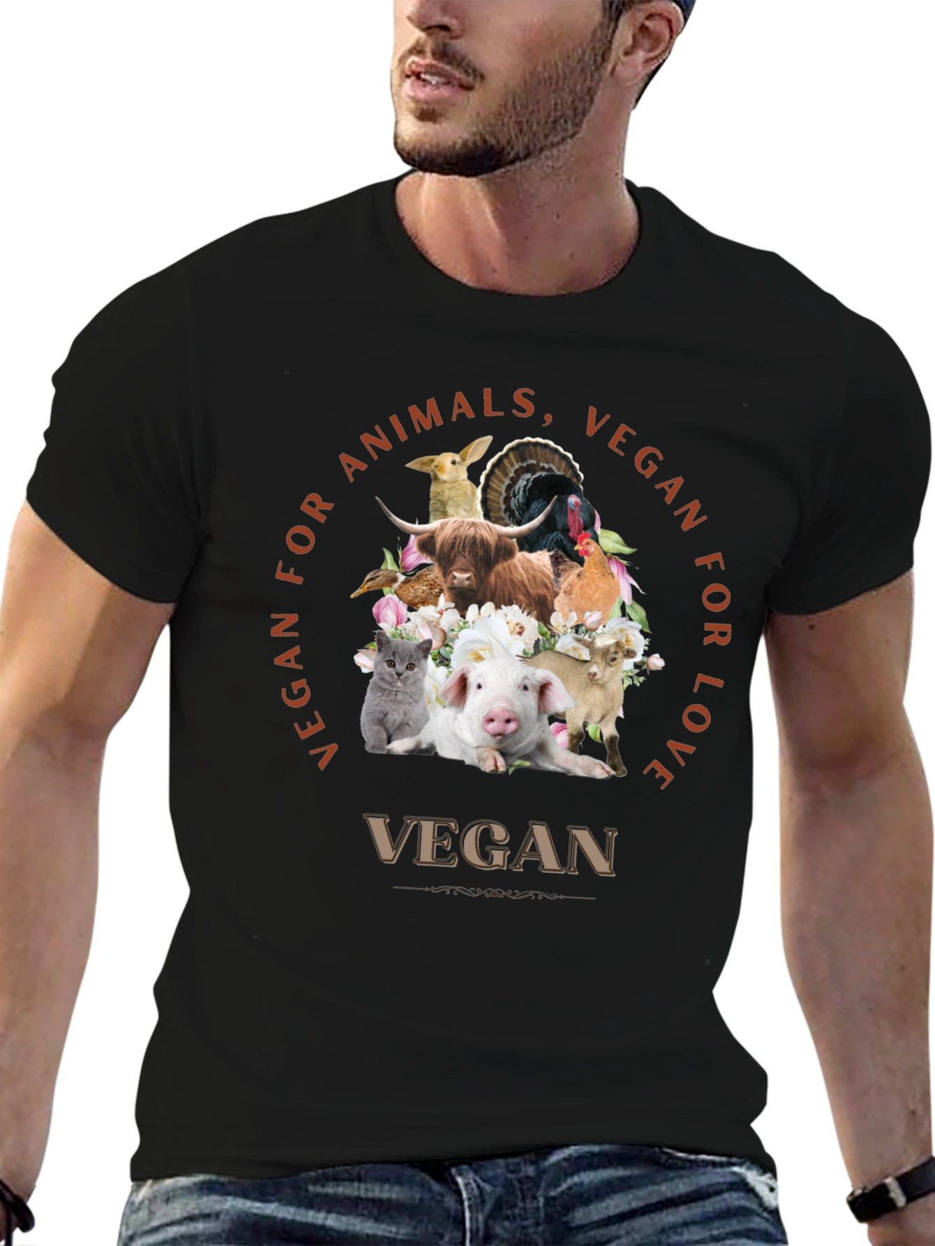 Vegan for Animals Love T-Shirt