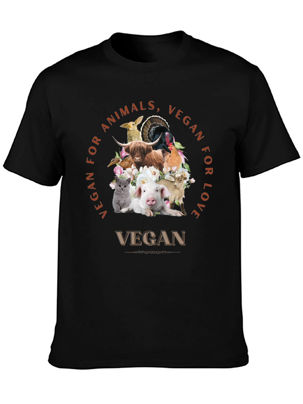 Vegan for Animals Love T-Shirt