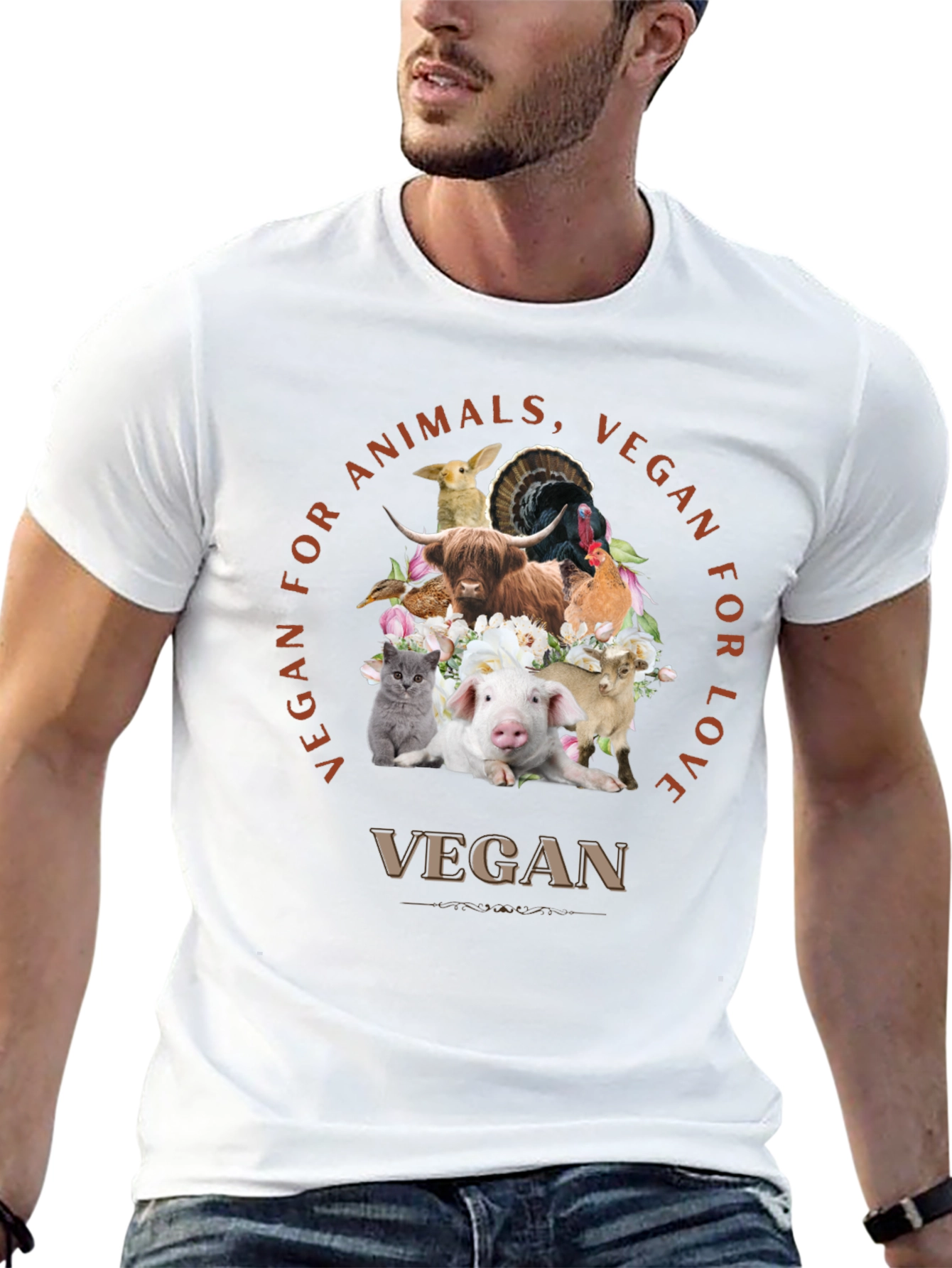 Vegan for Animals Love T-Shirt